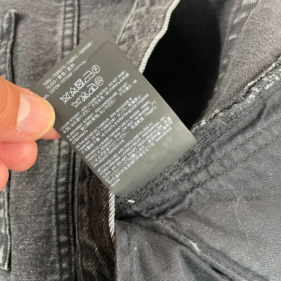 YSL SAINT LAURENT Paris Distressed Slim Fit Jeans Men 32x35 Charcoal Japanese